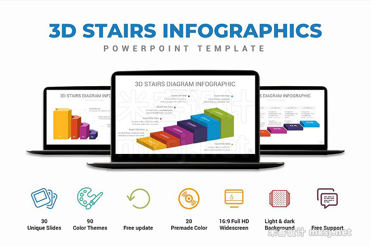 PPT模板 Stairs Diagrams PowerPoint