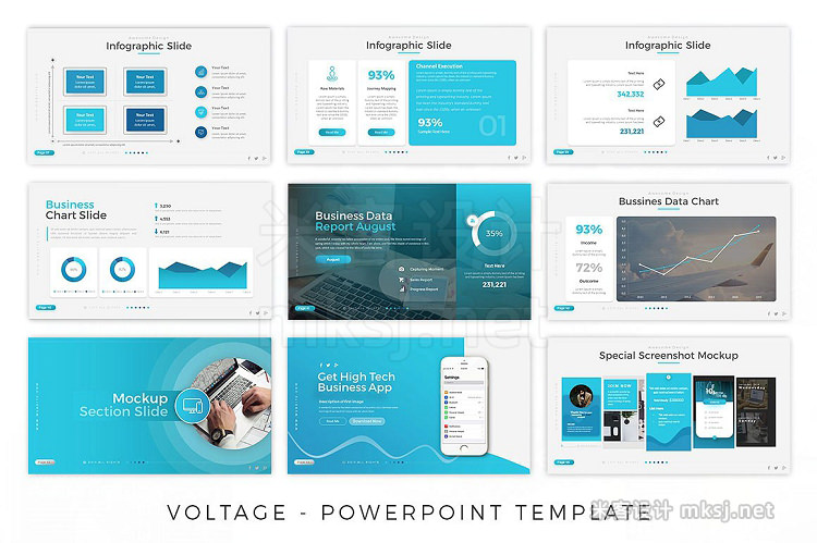 PPT模板 Voltage Business Presentation