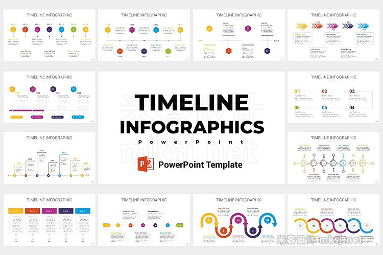 PPT模板 Timeline infographics PowerPoint