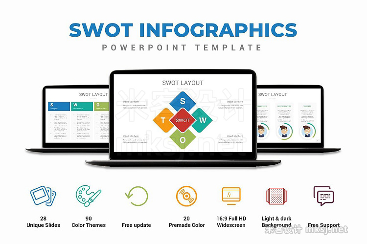 PPT模板 Swot Analysis Infographics