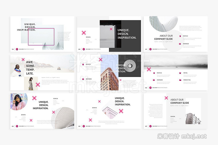 PPT模板 REDWOOD Powerpoint Template