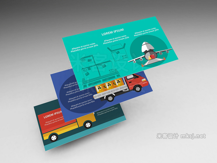 PPT模板 Logistics PowerPoint Infographic Set