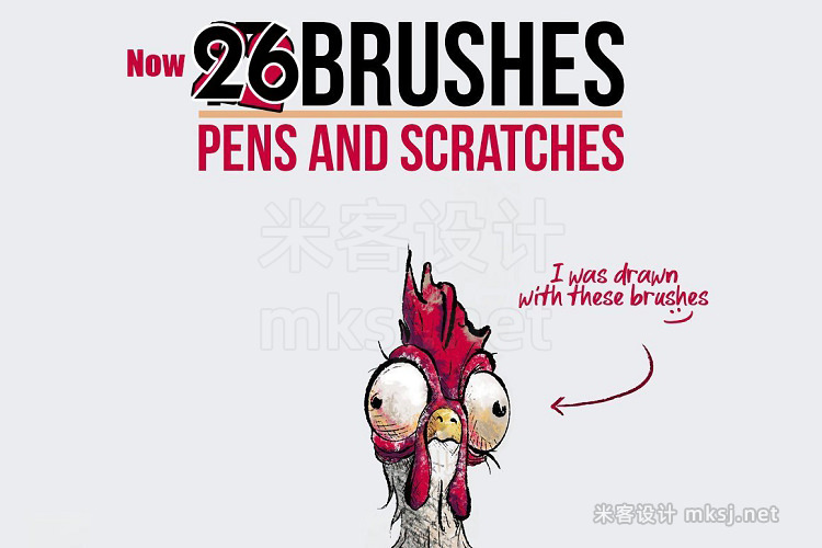 26款脏乱划痕线条procreate笔刷 Chicken Scratch Procreate Brushes